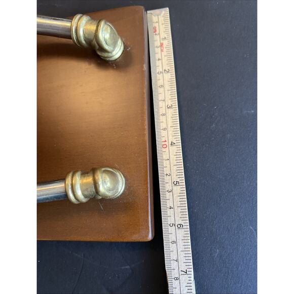 Vintage Bookends Wooden Spanish Medieval Style Made in Spain Brass & Silver Tone - Picture 13 of 13